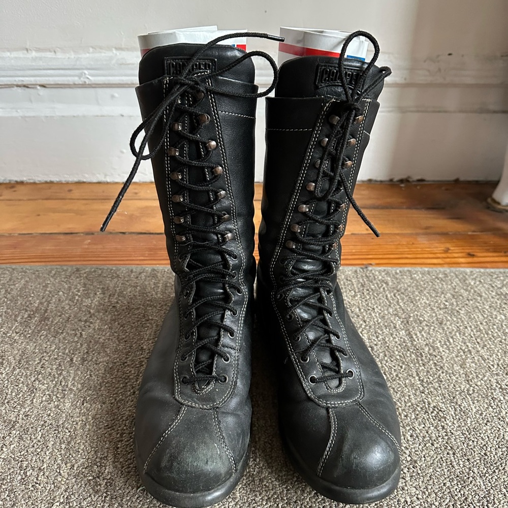Camper Pelotas lace up boots, size 38, in black